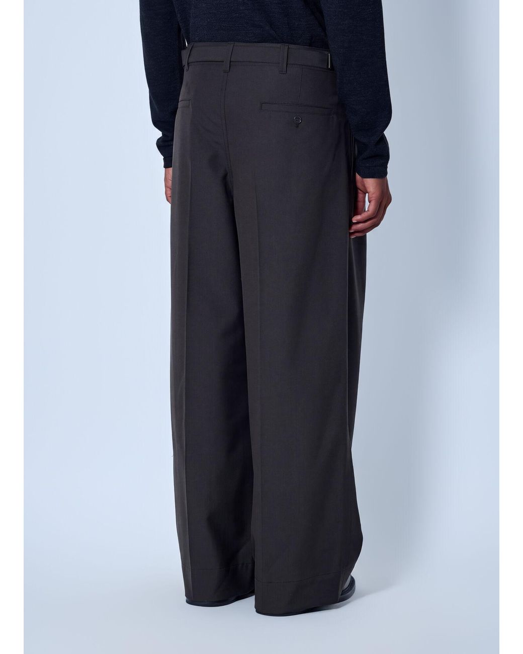 Lemaire Blue Single Pleat Tailored Pants for men