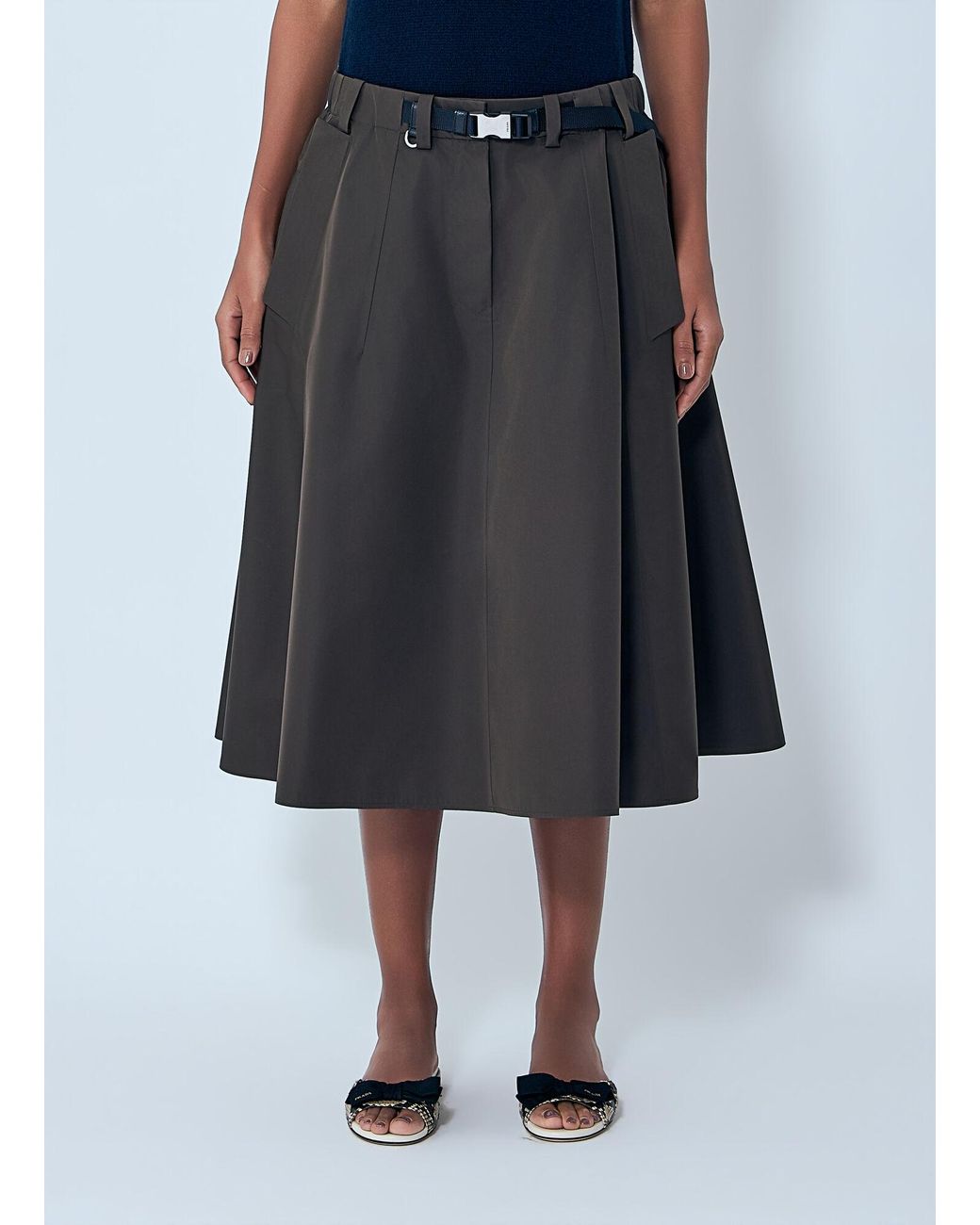 Prada Black Technical Fabric Circle Skirt
