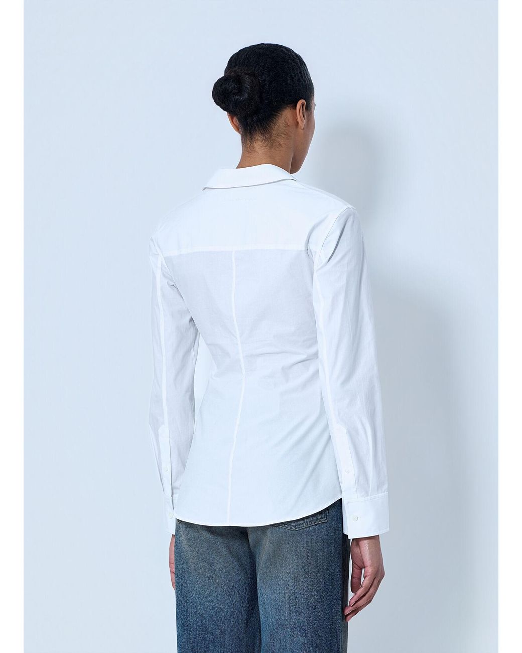 Alexander Wang White Gathered Bust Shirt