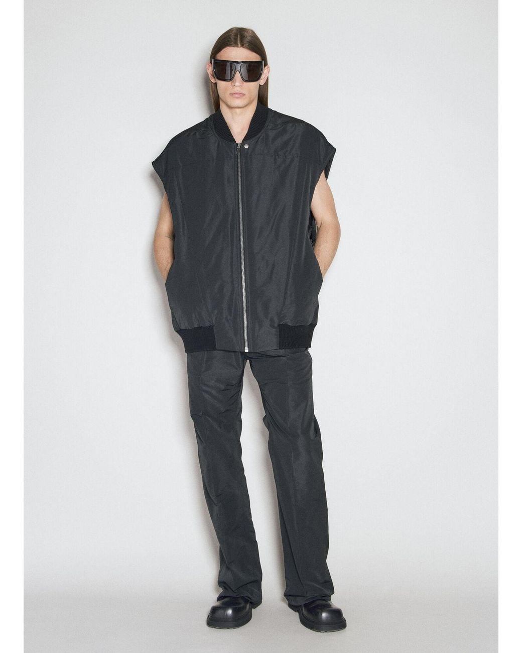 Rick Owens Gray Jumbo Flight Vest for men