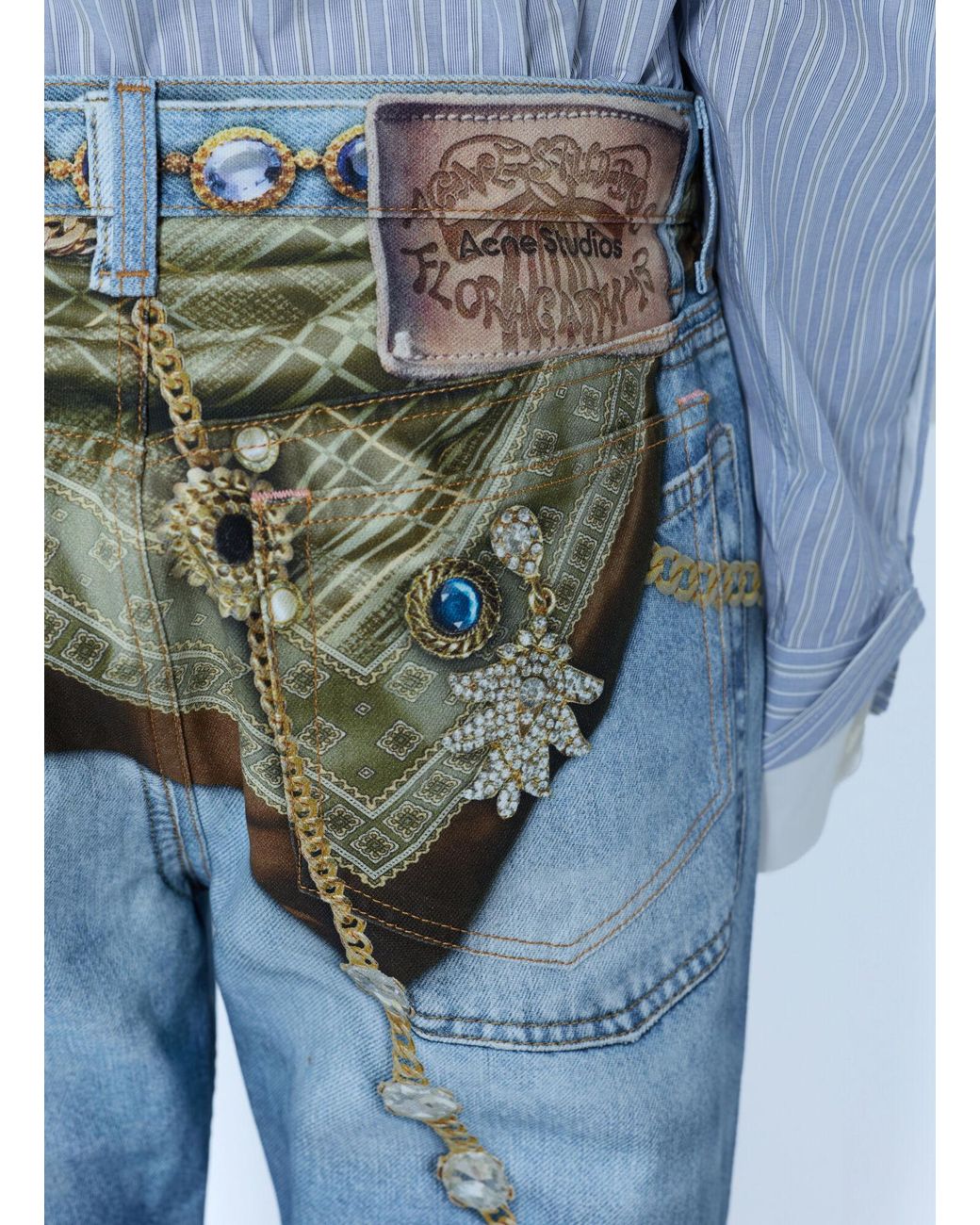 Acne Blue Trompe-'Œil Jewellery Jeans