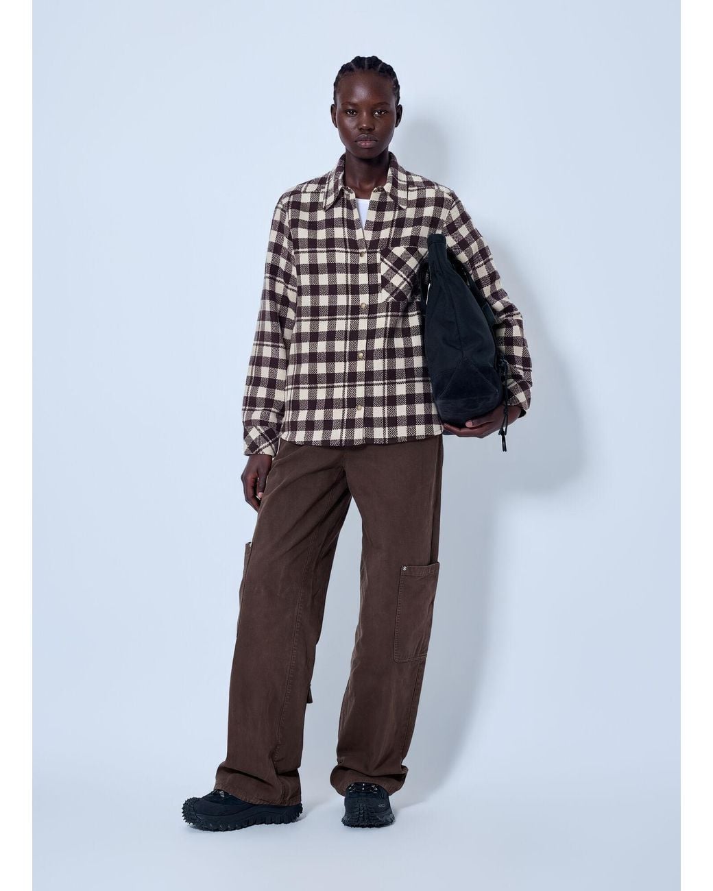 Moncler Brown Checked Wool Shirt