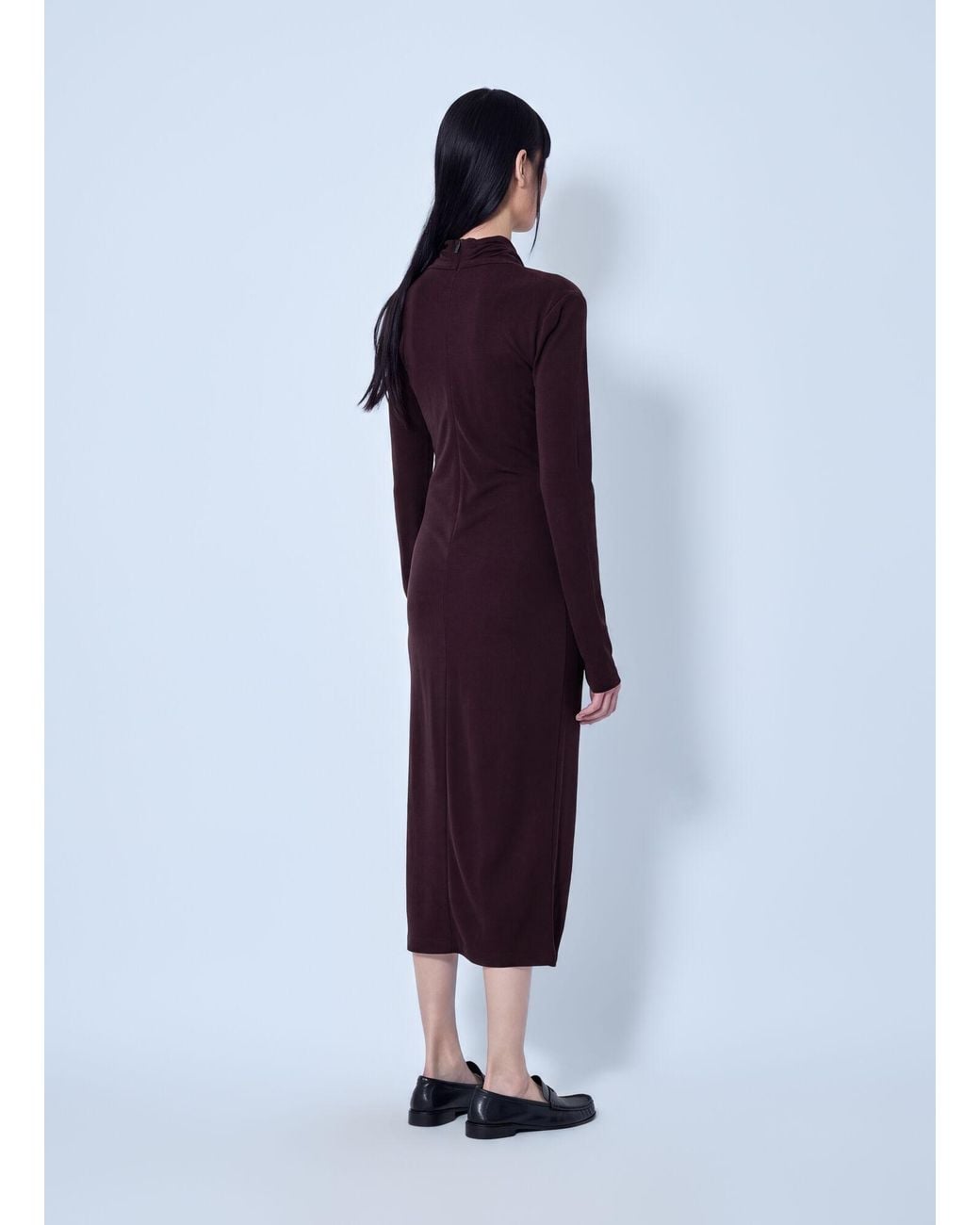 Max Mara Blue Asymmetric Draped Dress