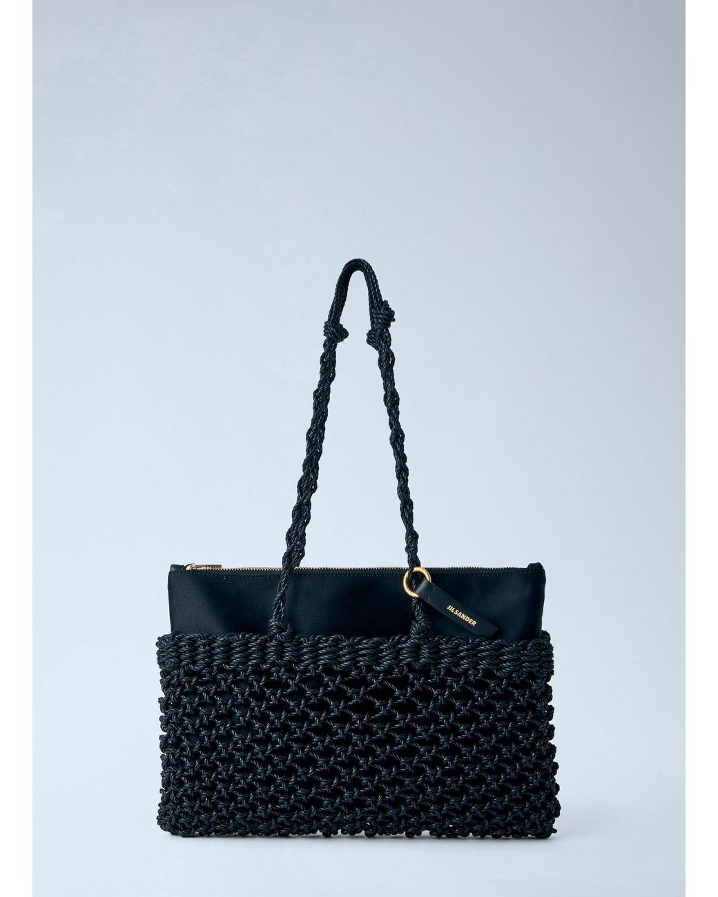 Jil Sander Blue Tangle Net Cord Shoulder Bag