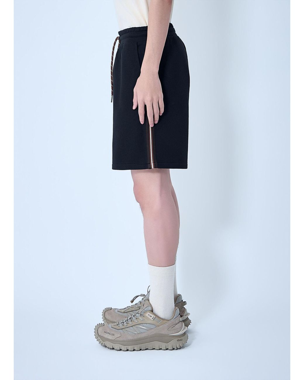 Moncler Blue Drawstring Jersey Shorts for men