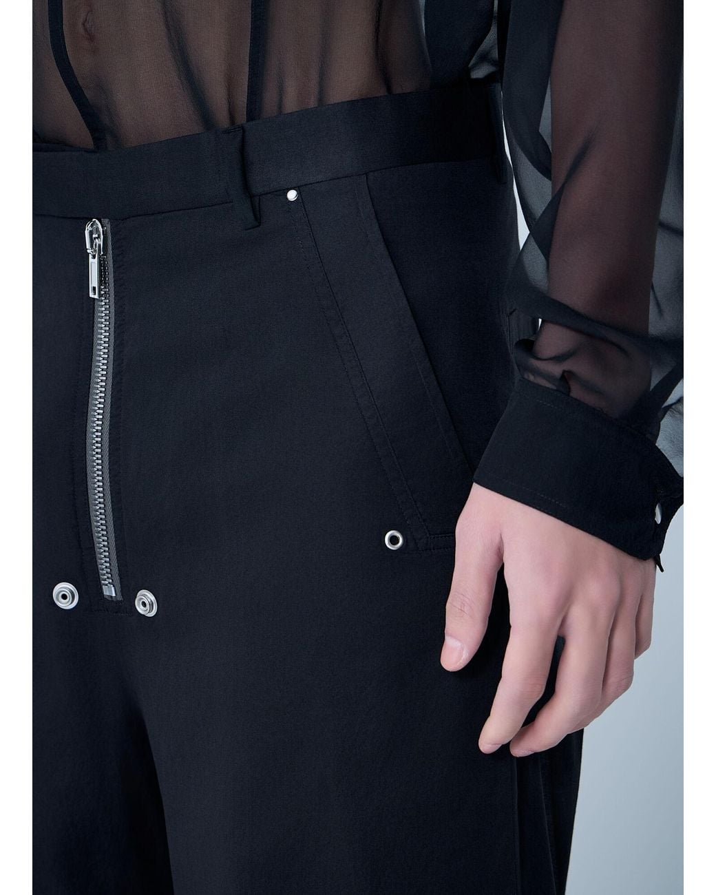 Rick Owens Blue Tailored Wide Belas Pants for men