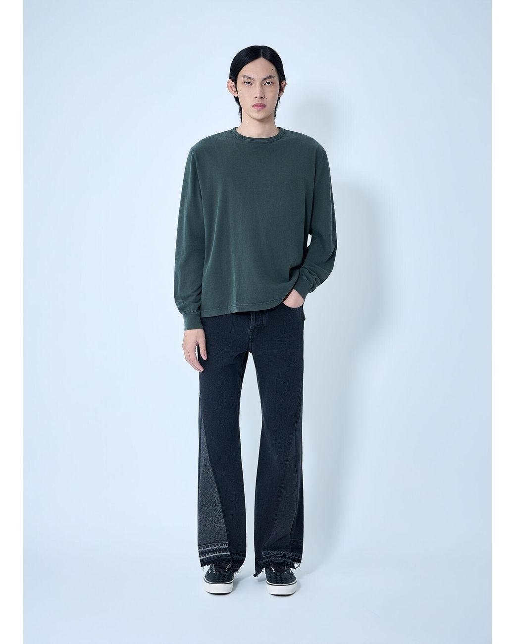 GALLERY DEPT. Blue Twisted Wide Leg Jeans for men