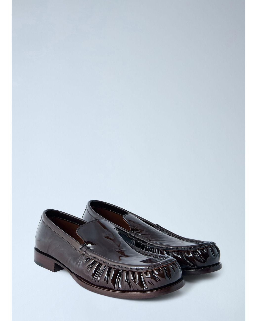Dries Van Noten White Patent Leather Loafers