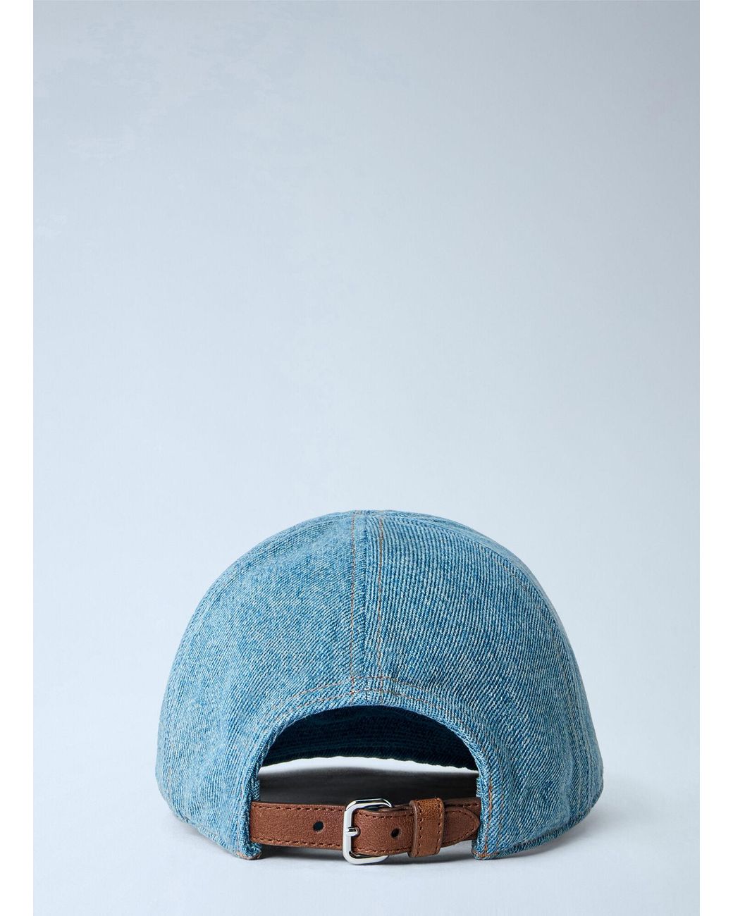 Miu Miu Blue Denim Washed Baseball Cap
