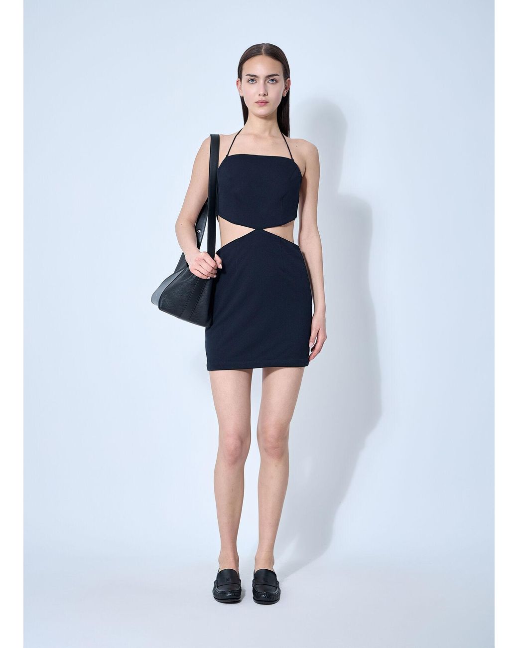 ROKH Blue Cut-out Mini Dress