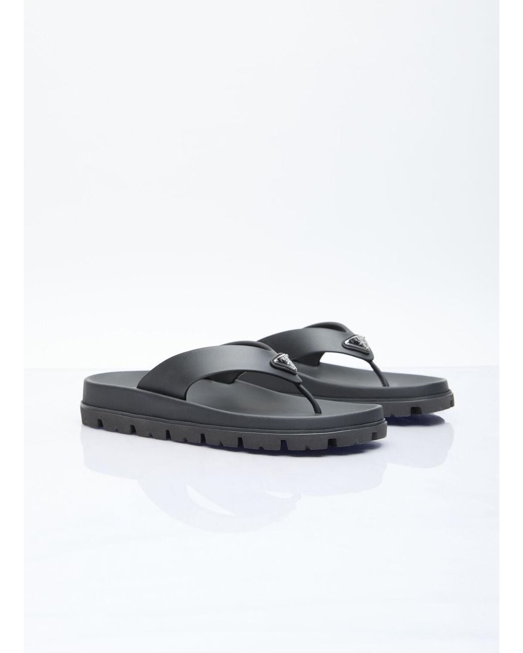 Prada Multicolor Logo Plaque Slides