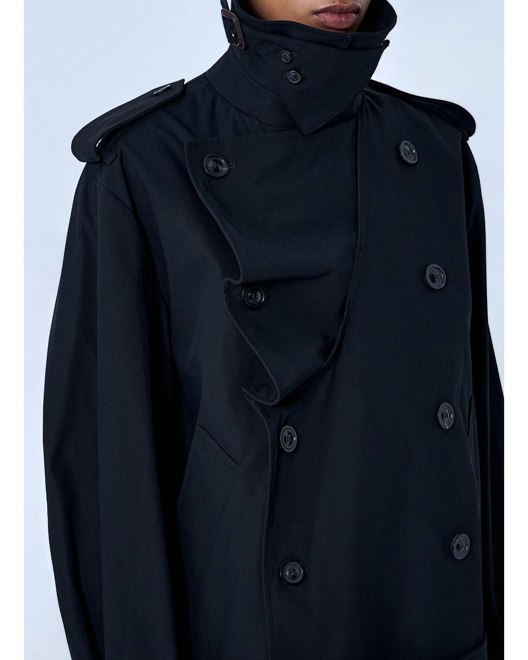 Maison Margiela Blue Double-Breasted High-Collar Jacket