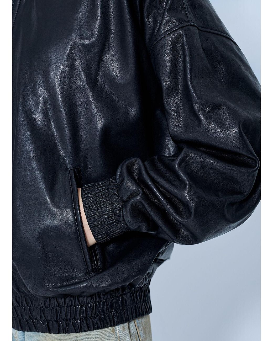 Acne Blue Leather Jacket