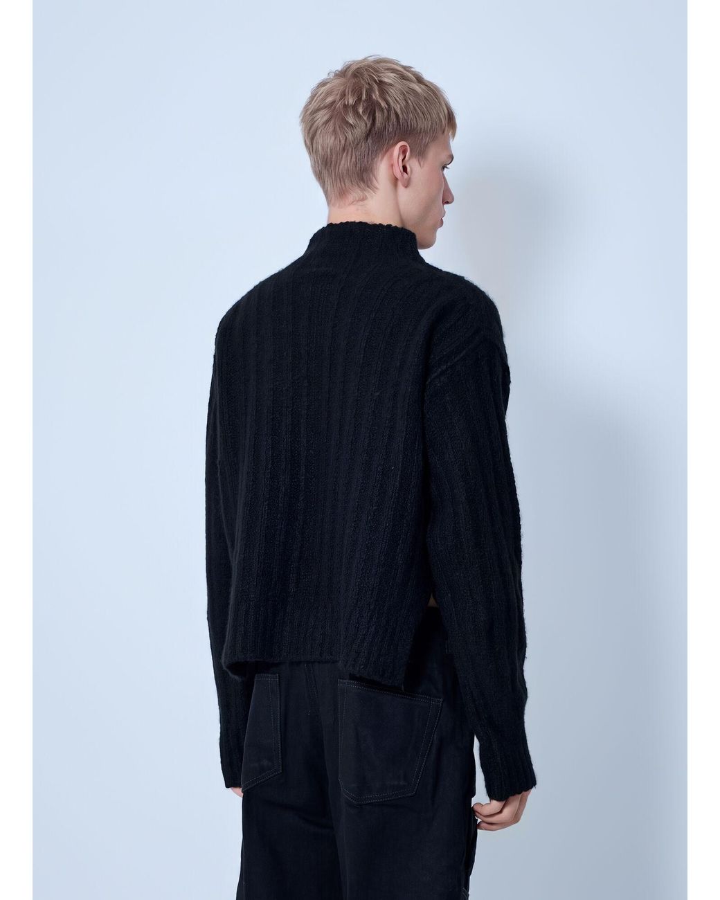 Rick Owens Blue Turtle Sweater for men