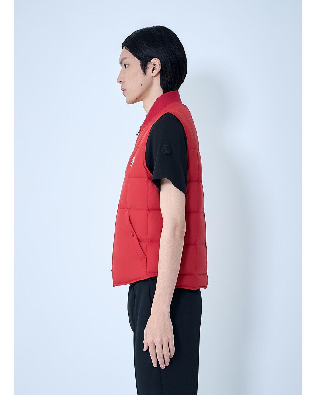 Moncler Red Elberton Padded Vest for men