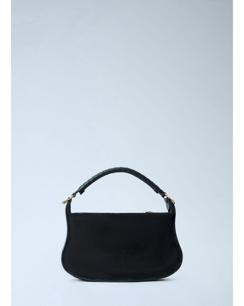 Chloé Blue Chloé Marcie Medium Studded Suede Shoulder Bag