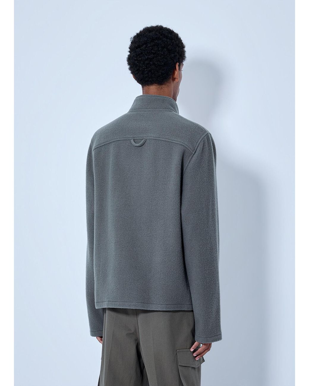 Rier Gray Fleece Full Zip Sweatshirt for men