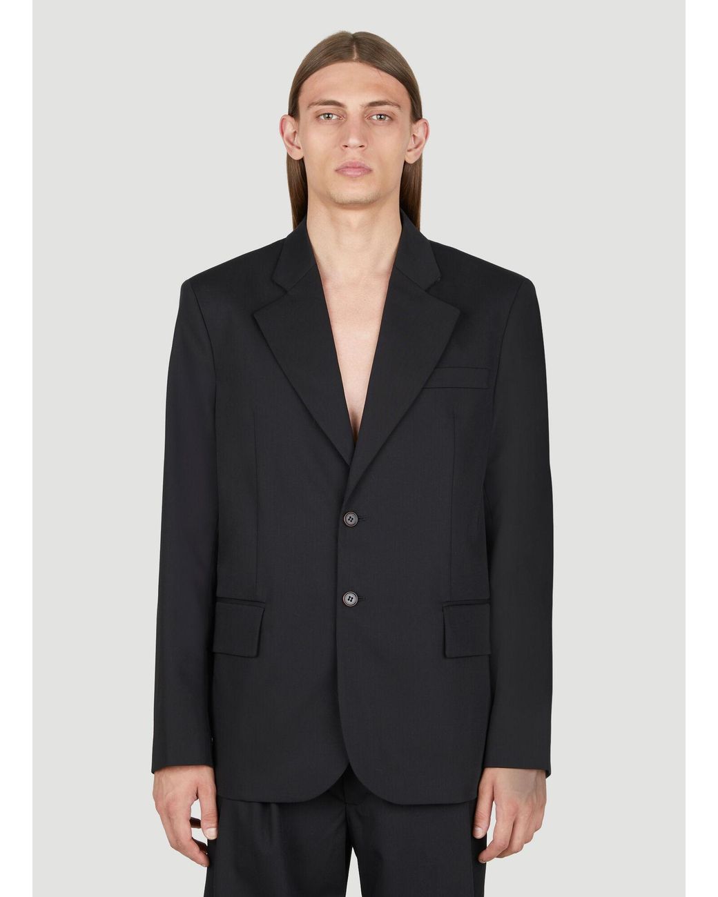 Diomene Black Wool Suit Blazer for men