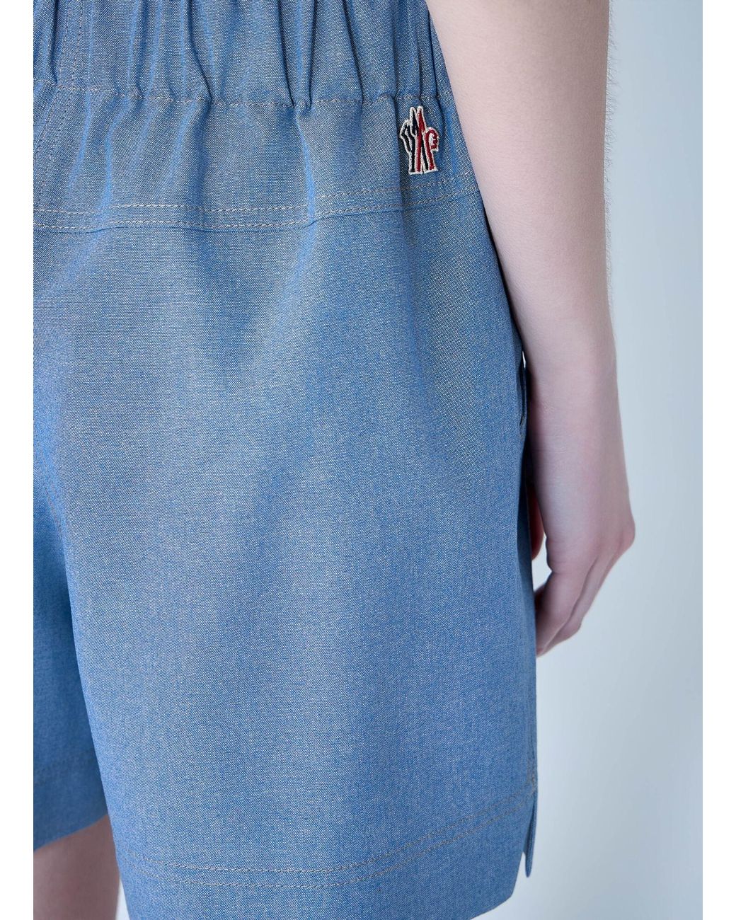 Moncler Blue High-Waisted Pleated Shorts