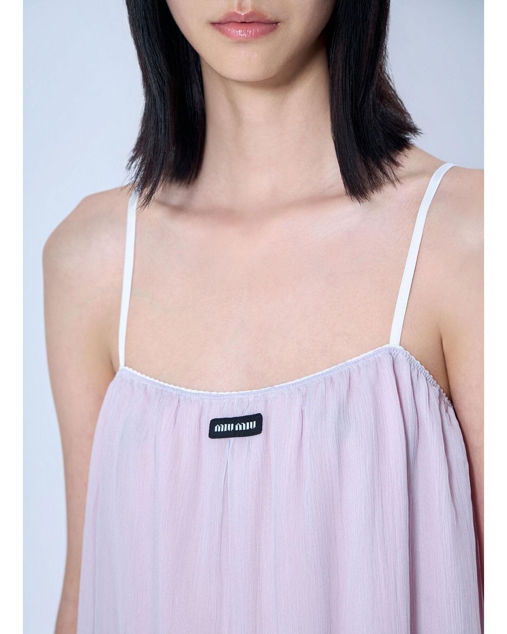 Miu Miu White Wisteria Chiffon Dress