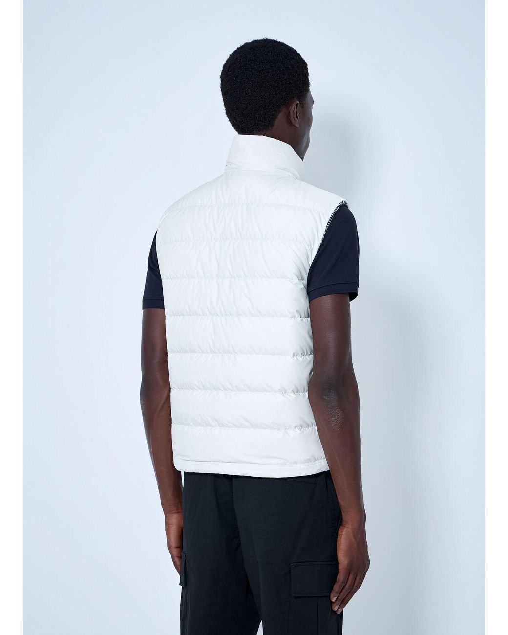 Moncler White Gienah Reversible Wool Blend Down Gilet for men