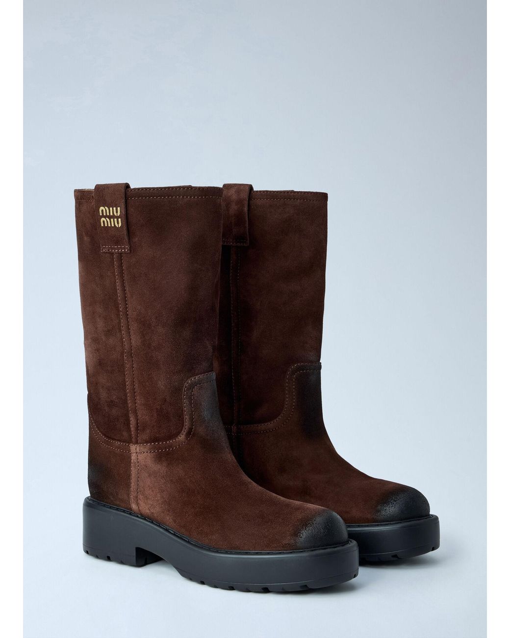 Miu Miu Brown Suede Boots