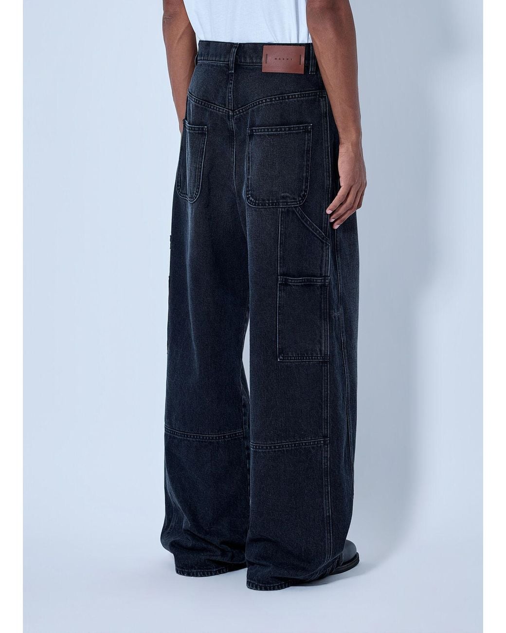 Marni Blue Denim Workwear Trousers for men