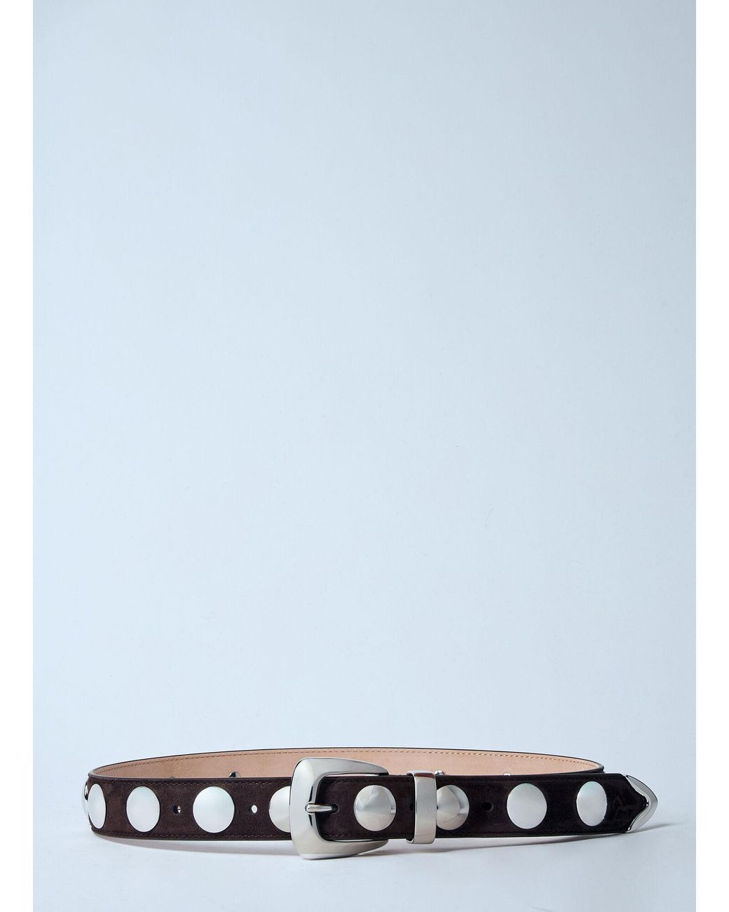Khaite White Benny Belt With Studs
