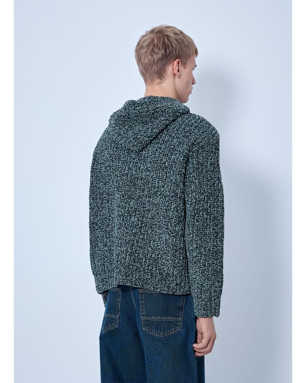 Stone Island Green Knit Zip-Up Hoodie for men