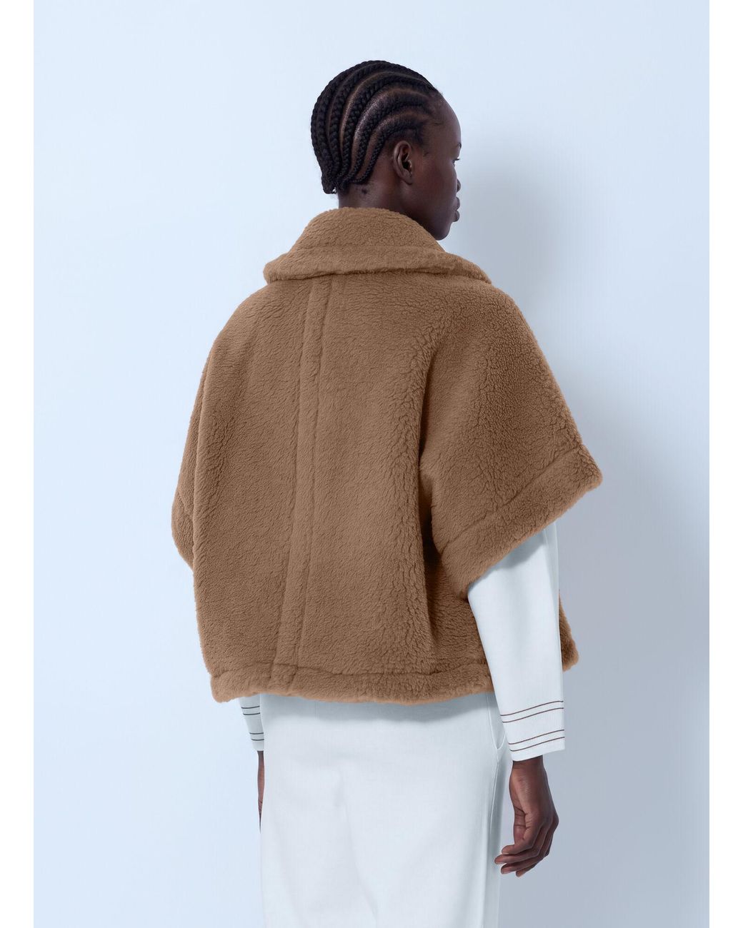 Max Mara Natural Short Shearling Coat