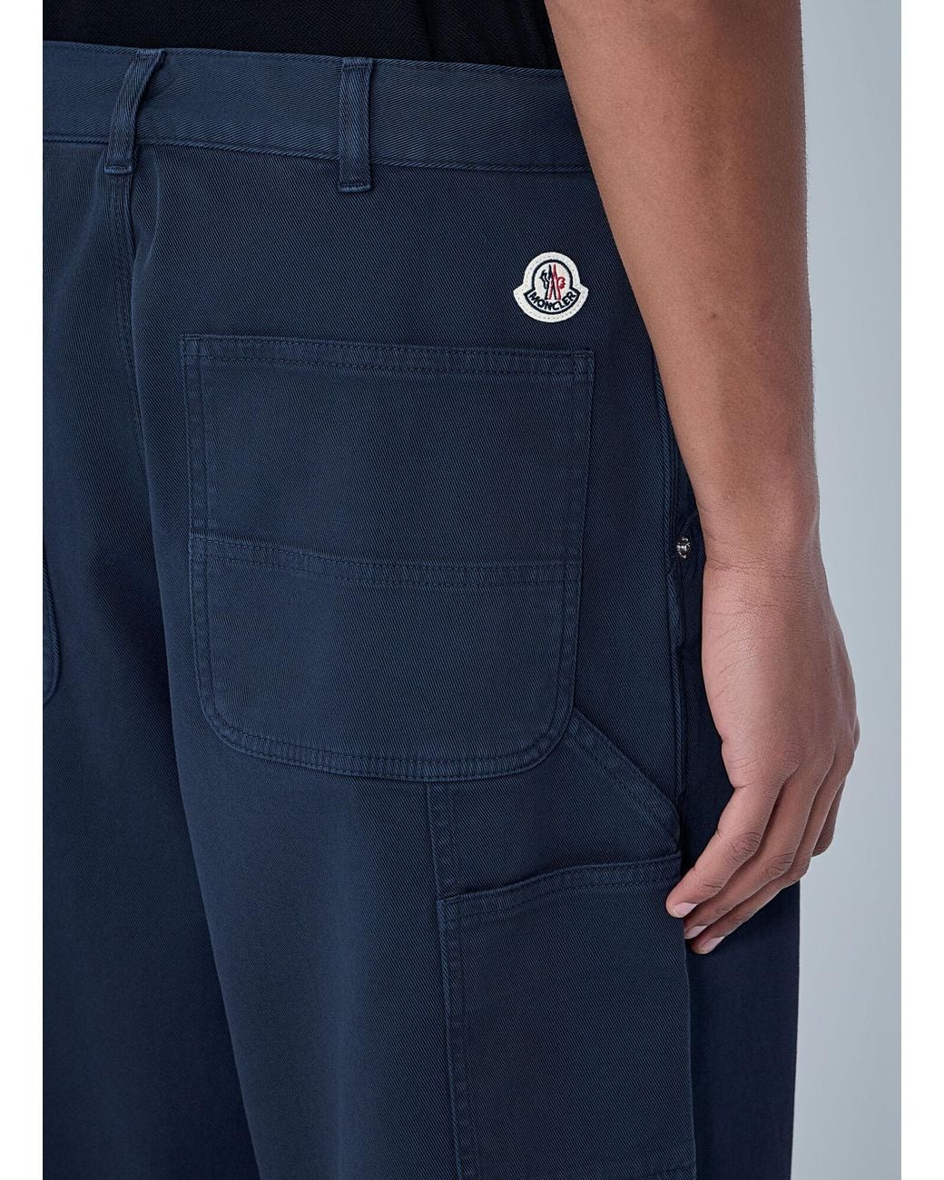 Moncler Blue Relaxed-Fit Cargo Pants for men