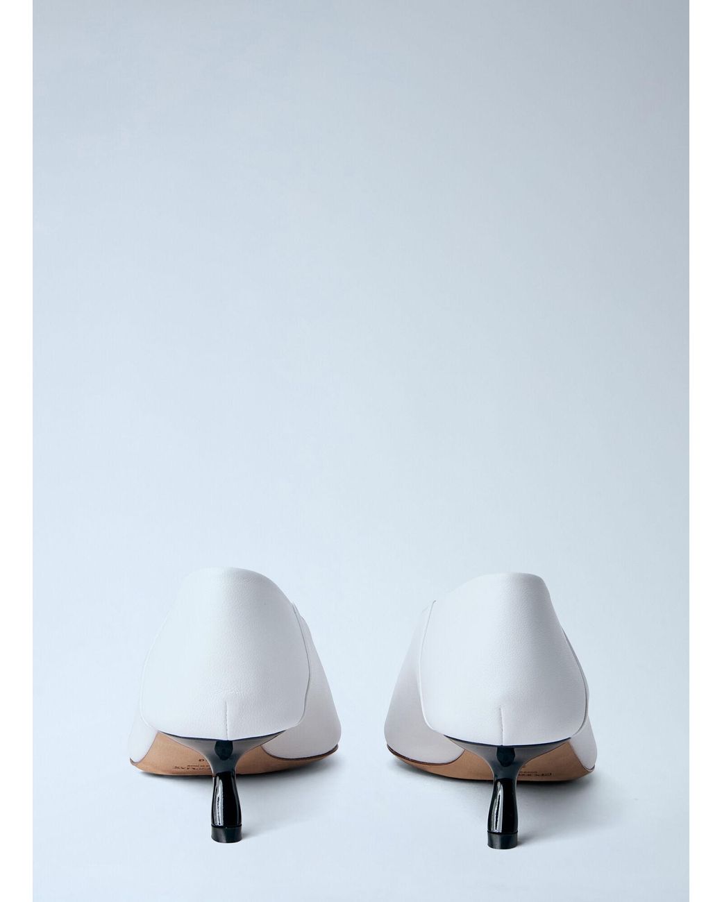 Sportmax White Leather Kitten Heel Pumps
