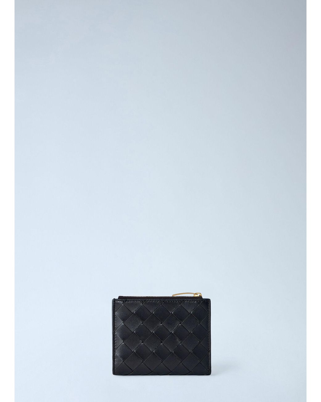 Bottega Veneta Blue Intrecciato Small Bi-Fold Wallet