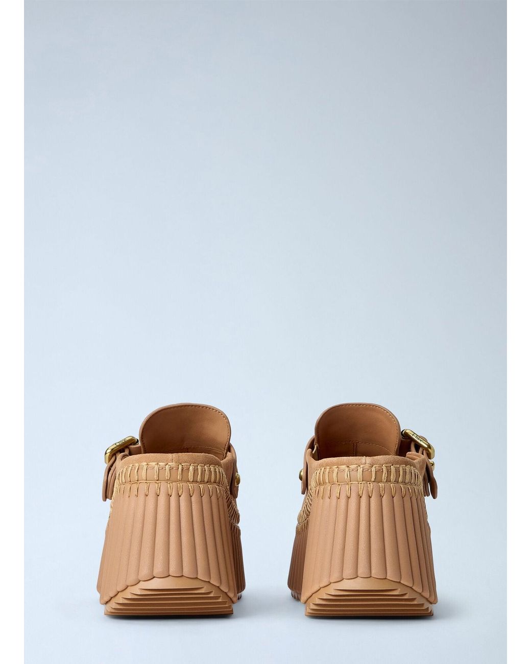 Chloé Blue Chloé Nama Wedge Mules