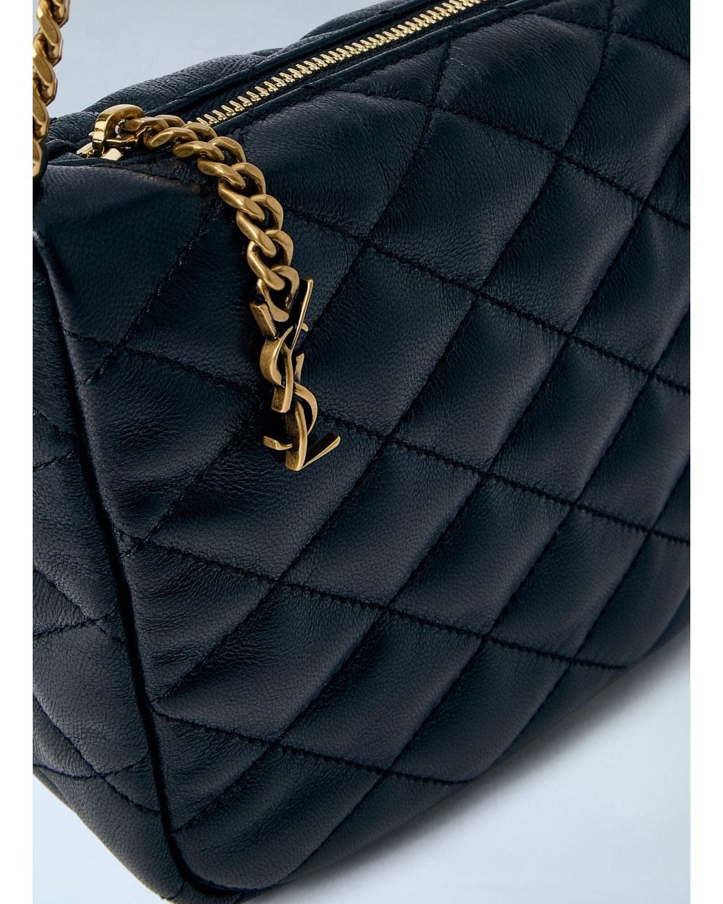 Saint Laurent Blue Quilted Leather Chain Bag