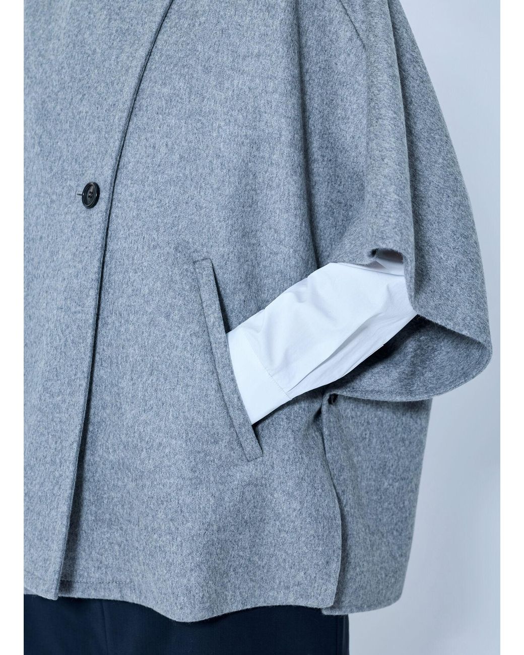 Max Mara Blue Asymmetric Cashmere Cape
