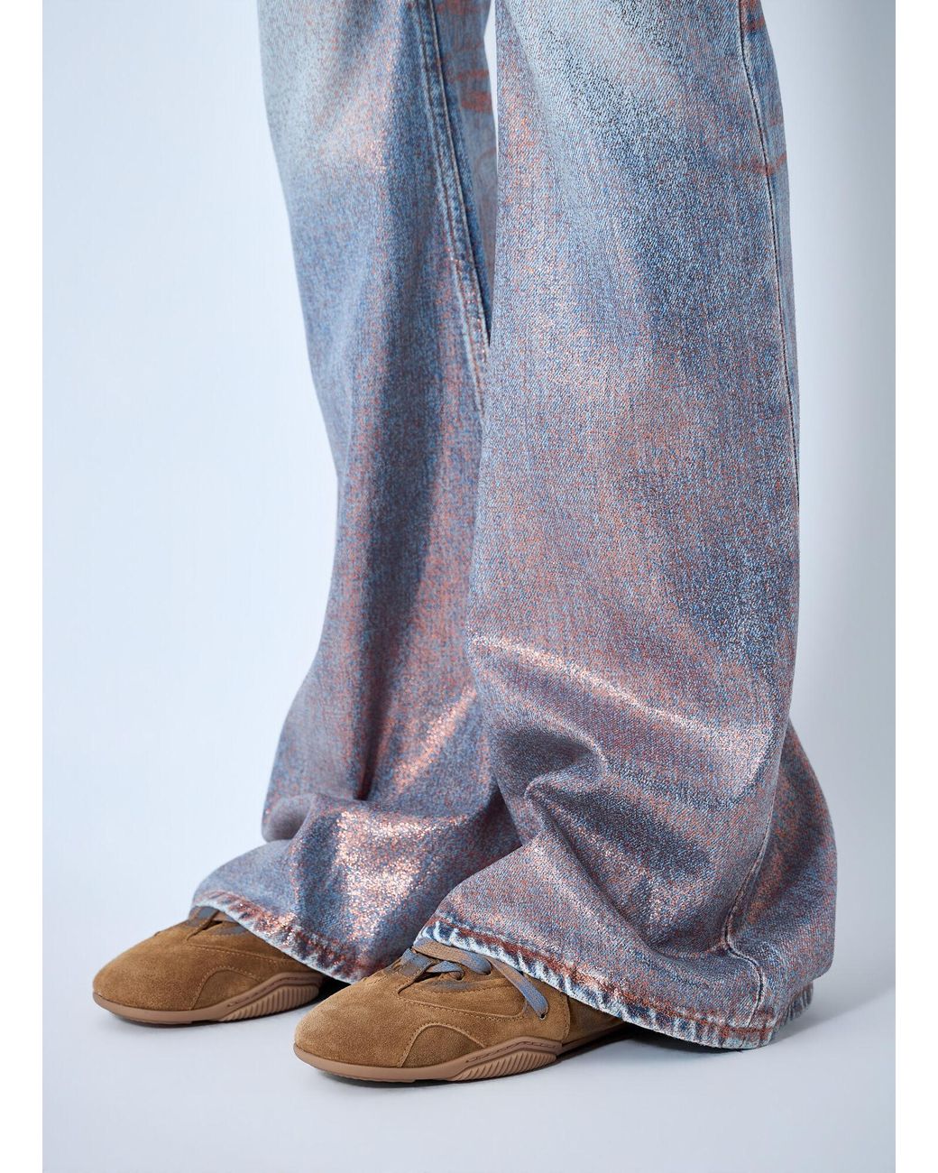 Acne Blue Fitted Glitter Jeans