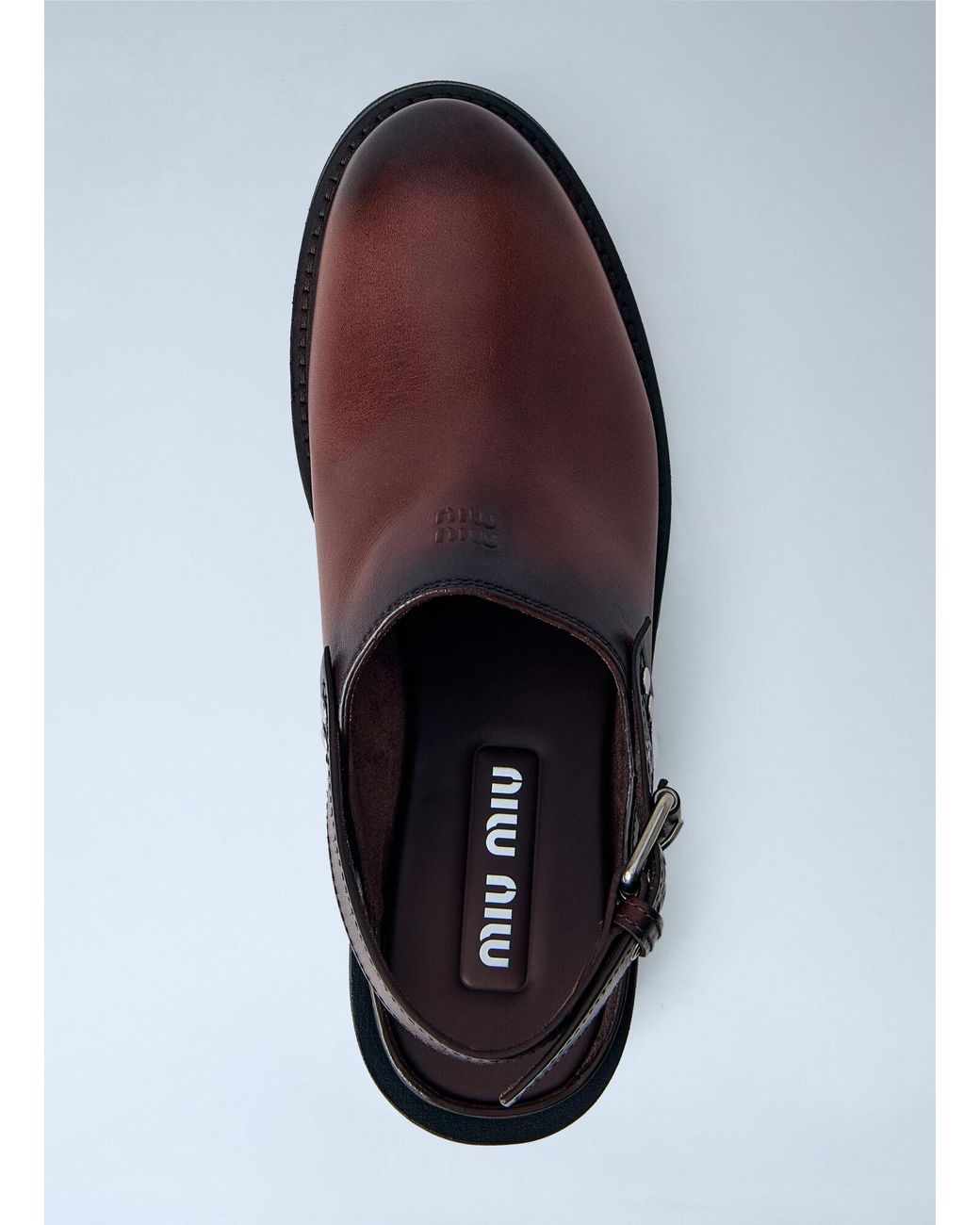 Miu Miu White Foule Leather Mules