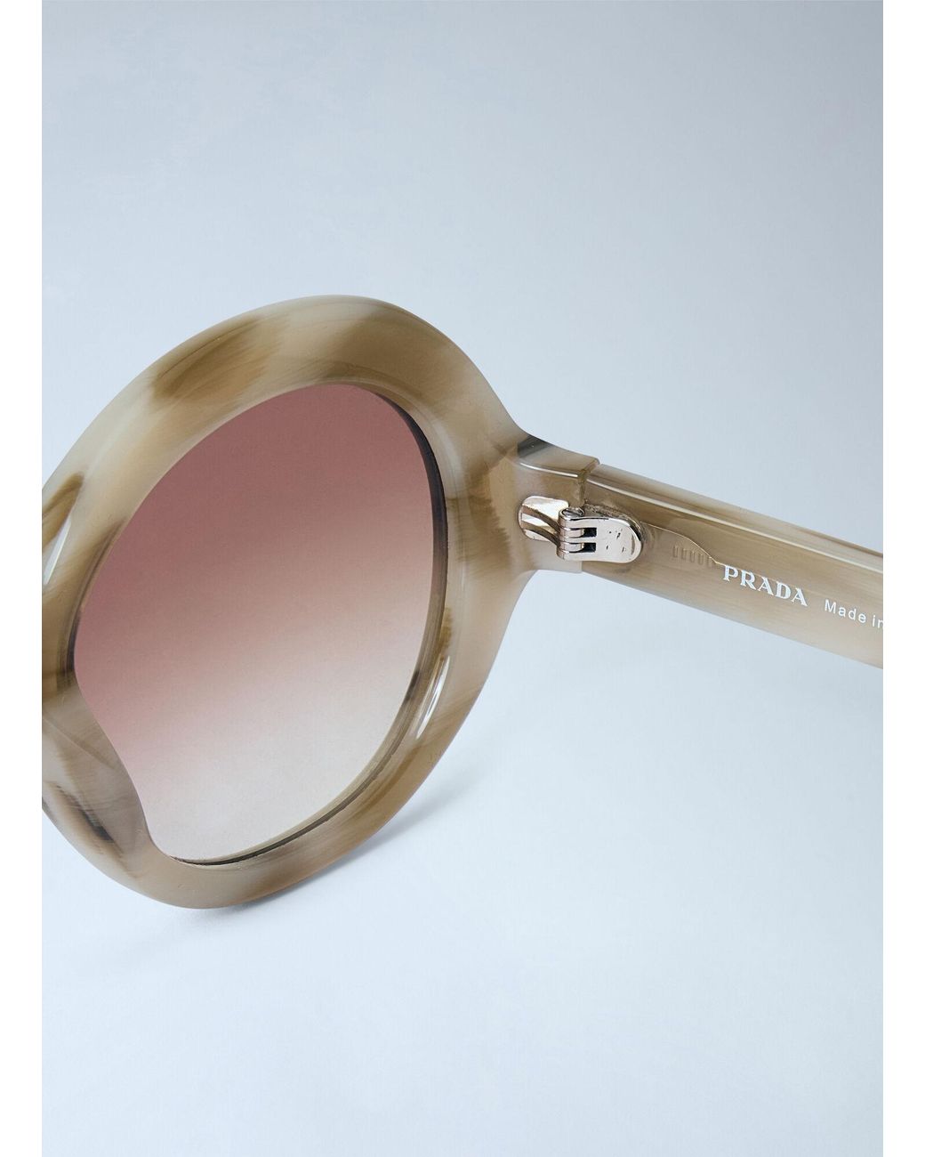 Prada White Pr D08Su Round Sunglasses