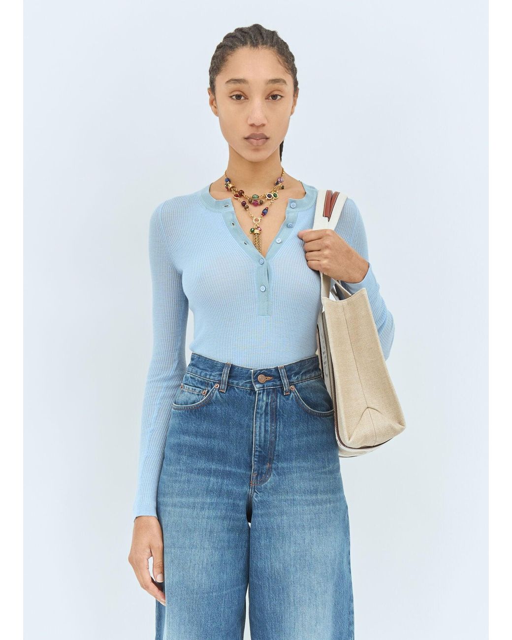 Chloé White Medium Woody Tote Bag