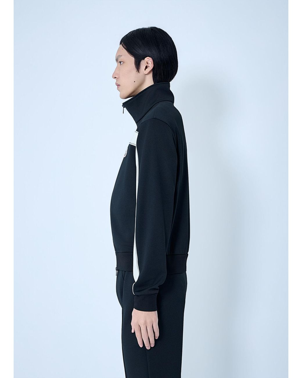 Moncler Blue High-Neck Zip Jacket for men