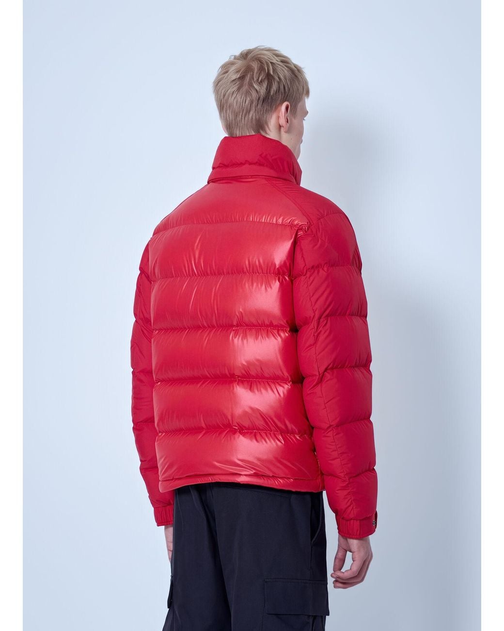 Moncler Red Maya Hooded Short Down Jacket for men