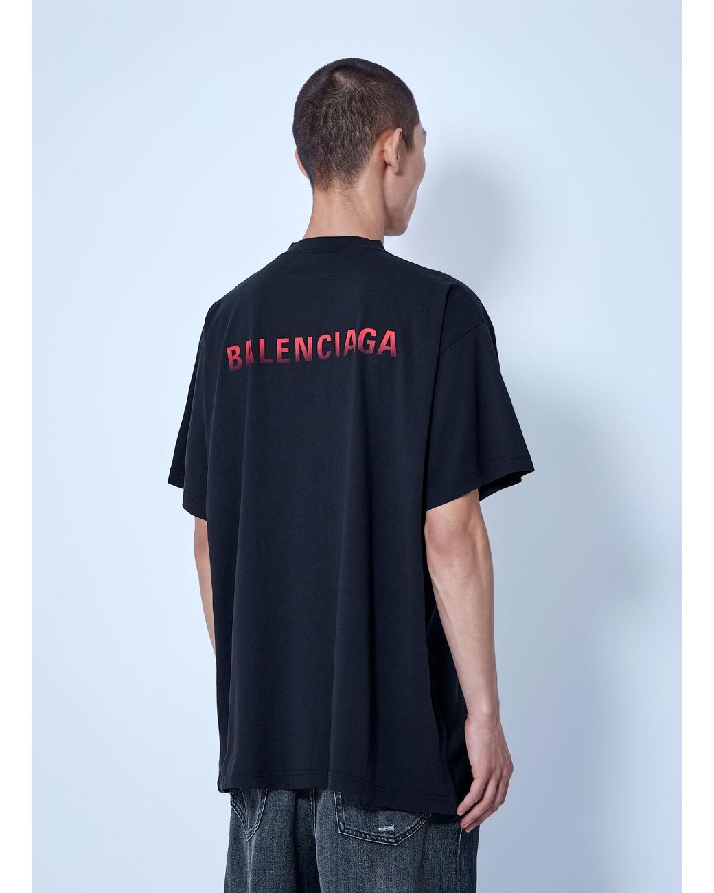 Balenciaga Blue Oversized T-Shirt for men