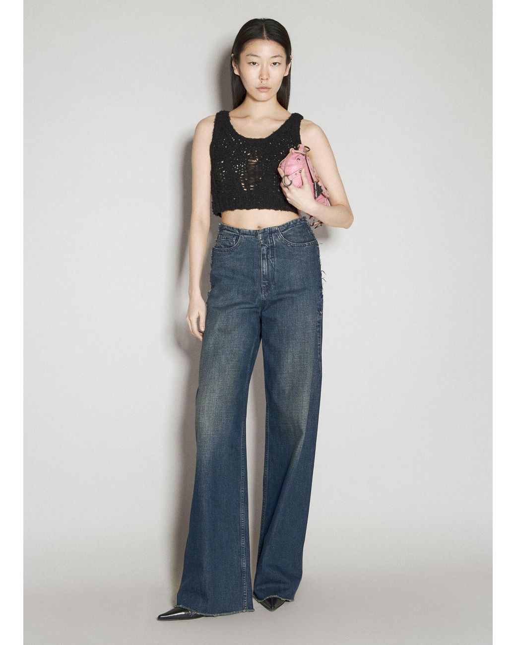 Guess Blue Crochet Top