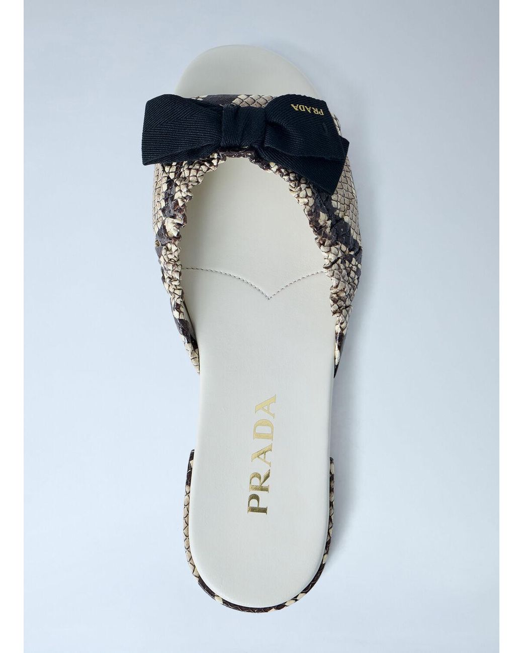 Prada Blue Textured Slide Sandals