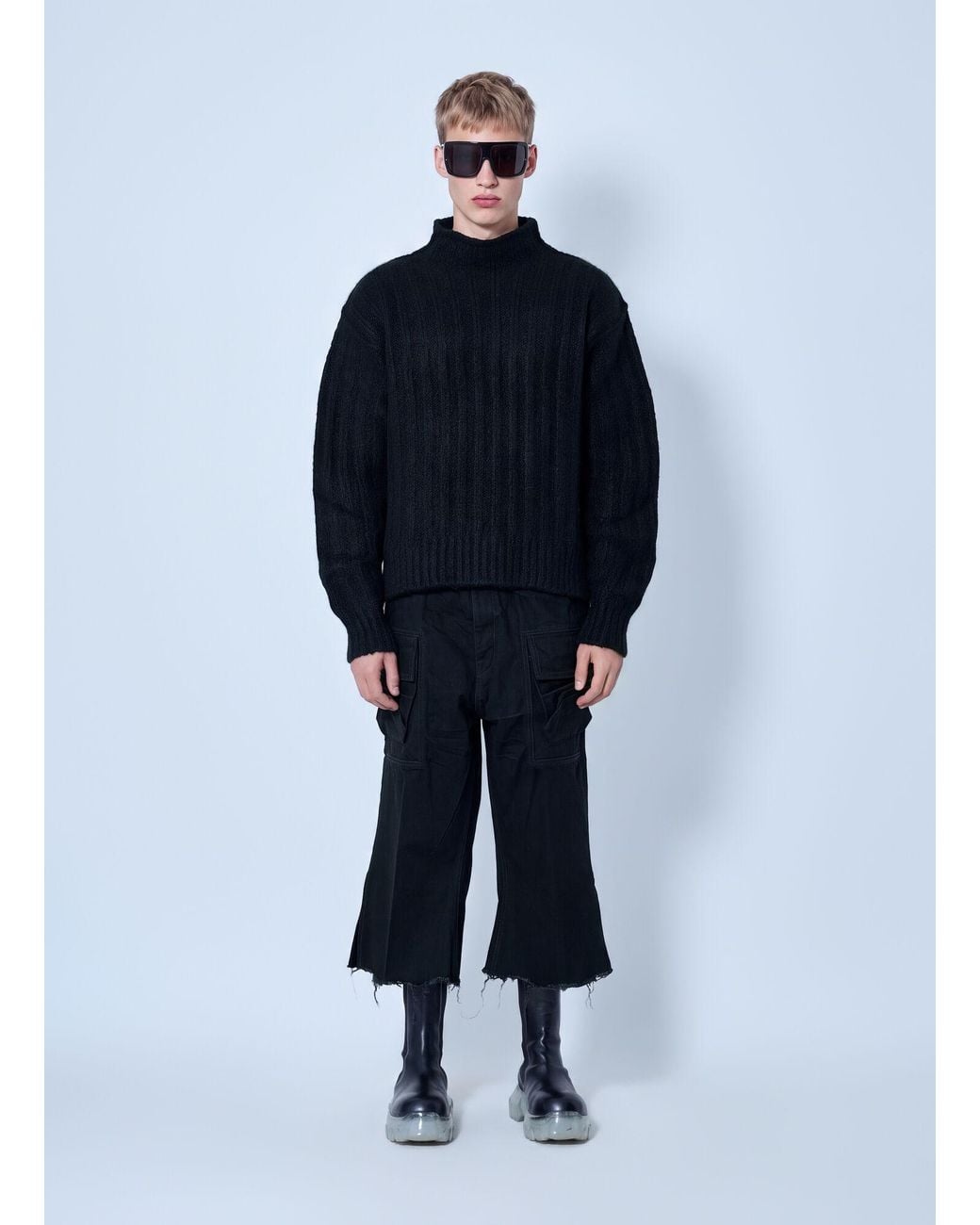Rick Owens Blue Turtle Sweater for men
