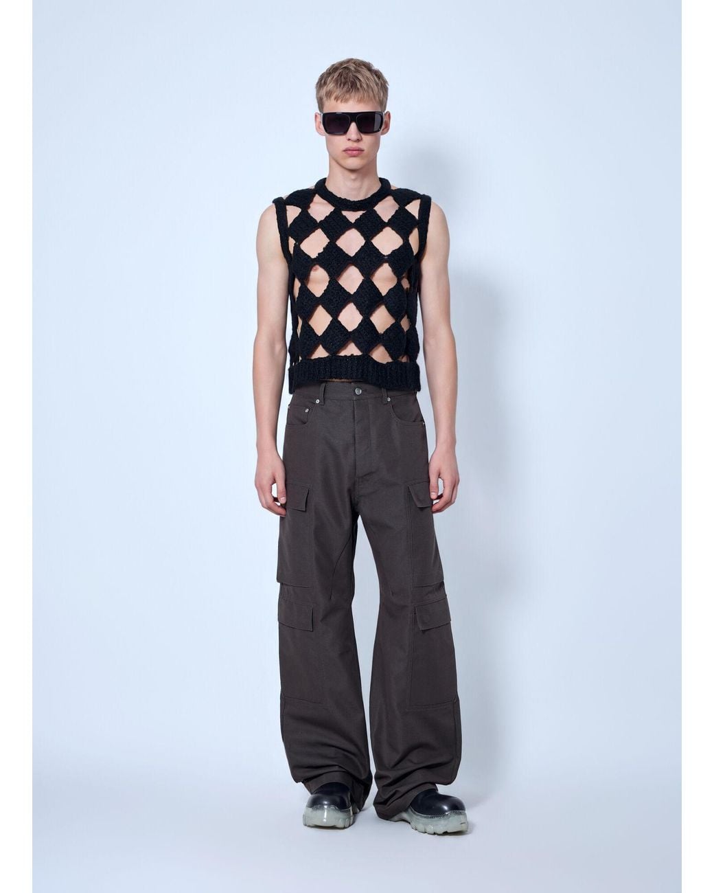 Rick Owens Blue Sarutanya Tank Top for men