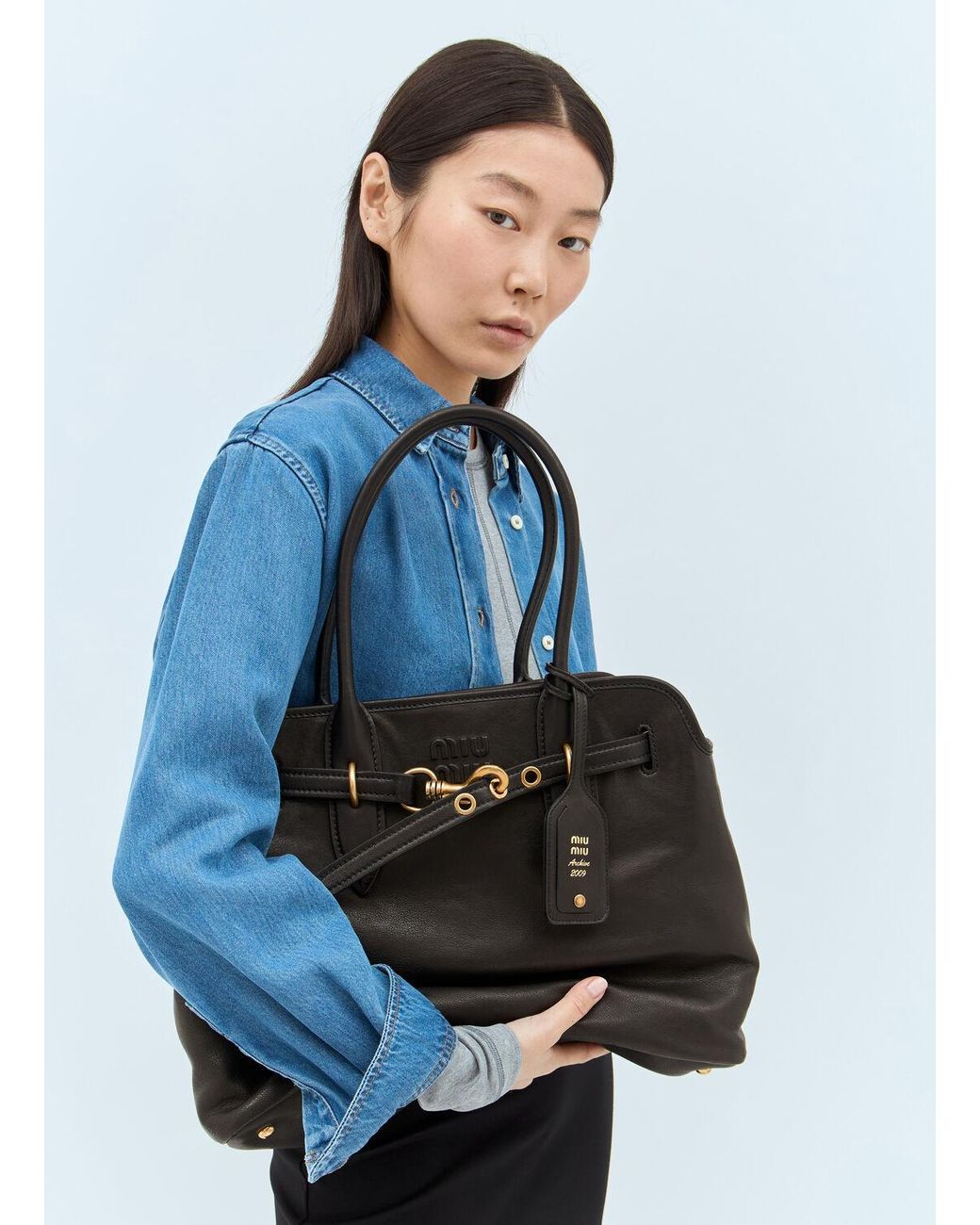 Miu Miu Aventure Shoulder Bag in Blue | Lyst
