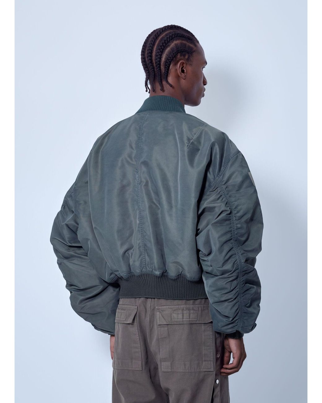 Rick Owens Blue Secchia Flight Bomber Jacket for men
