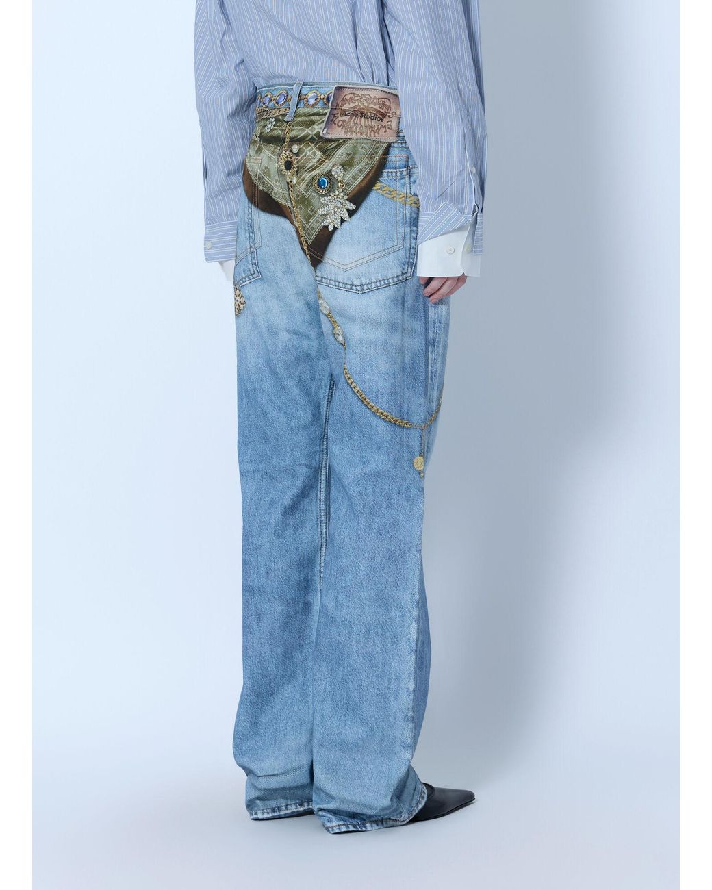 Acne Blue Trompe-'Œil Jewellery Jeans
